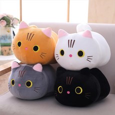 귀여운 부드러운 고양이 플러시 베개 소파 쿠션 어린이용 25/100CM 카와이 장난감, 25cm, 01 WHITE