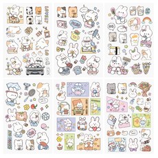 투명 일러스트 다꾸 감성 스티커 J2695, 토끼