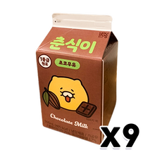 춘식이 초코우유 팩우유 500ml 9개입, 9개