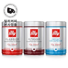 [_]일리(커피) [illy] 일리 250g 분쇄커피 3종 (미디움 다크 디카페인), 2.디카페인, 1개