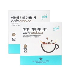 애터미 아라비카 카페 커피믹스 50T X 2개 + KF94마스크 1매, 1박스, 50개