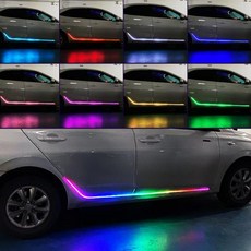 차량용 사이드 도어 RGB 램프 LED 면발광 무드등 실외 익스테리어 엠비언트 라이트 튜닝, LED사이드도어램프 1.5M