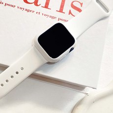 헤브온 애플워치 호환 실리콘 스트랩 밴드, 38/40/41mm, 아이보리