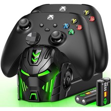 Xbox 컨트롤러 충전 스테이션 One 시리즈 X S 컨트롤러용 2x5520mWh 충전식 배터리 커버-Xbox 액세서리 4개 포함 배터리 팩용 독 714686, 1개