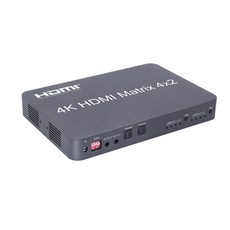 4K HDMI 호환 매트릭스 스케일러 4x2 30Hz EDID 스위치 분 4 in 2 출력 광학 스테레오로 듀얼 오디오 지원