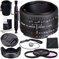 Nikon AF NIKKOR 50mm f/1.8D Lens + 52mm 3 Piece Filter Set (UV/201970, 상세내용참조