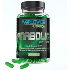 월드와이드 아나볼릭 Anabolic 180정 Accelerator muscle Growth Strength Recovery Power Workout Performance, 1개 - analox