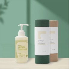 통통생활 키친세트(주방세제 500ml 4개 + 일회용수세미 2개)