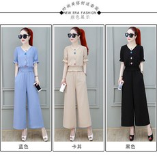 쉬폰티셔츠와이드팬츠세트