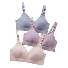 큐리피 레이디 수유 브라 부드럽고 편안하고 와이어 없는 프론트 버클 임산부 브래지어