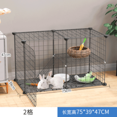 토끼집 토끼울타리 가정용 토끼장 특대사이즈 창고정리 더블층 용품 모르모트 애완동물 토끼우리 집별장, T04-2열 1단 1배열+다락방-블랙, 기본