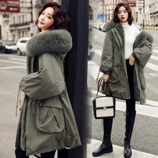 여성 직장인 퍼프 캐주얼 퍼 야상 패딩 다운 점퍼 S44