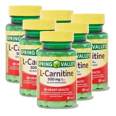 스프링밸리 엘 카르니틴 500mg Spring Valley L-Carnitine, 6개, 30정