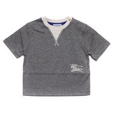 Burberry [명품]버버리 24SS EKD 자수 투톤 반팔티셔츠 8078320 CHARCOAL GREY MELANGE 24S