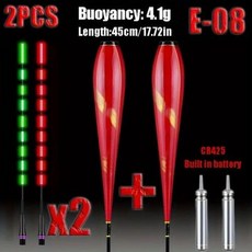 낚시찌 눈길을 끄는 전자 LED 플로트 색상 변경 바이트 표시기 CR425 배터리 낚시 액세서리 2 개, 3) SE-08, 1개