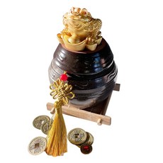 액막이 삼족두꺼비 현관 소금 단지 재물운 금전운 미니 항아리 돈단지 풍수지리 풍수 세트