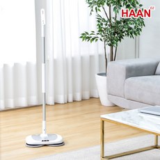 HAAN 아쿠아젯 듀얼스핀 무선 물걸레청소기 화이트실버색상무선청소기 밀대청소기셀프스텐딩 LED라이트, 단품, 단품