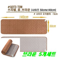 쓰리템 1인용 전기장판 싱글 140cmx50cm 브라운 5개 소형 전기 요 일인용 미니 캠핑 여행 담요 온열 매트 초 극세사 기숙사 침대 이층 간병인 병원보호자 추천
