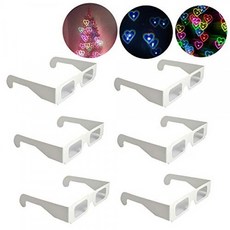 EEkiiqi 30 Packs Rainbow Hearts Diffraction Glasses Heart Shapes 3D Glasses Spec