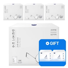 자우버 김서림방지 안경닦이 안티포그 티슈 50매입 x 4(총 200매) + 쿨링 풋케어티슈 24매 2개 증정