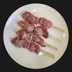 수제 닭똥집꼬치 캠핑음식 닭 근위 모래집 염통 캠핑음식 치킨 파닭 냉동 술안주 신선한 똥집 닭꼬치, 10개, 35g