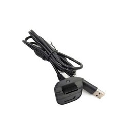 Xbox 360 컨트롤러용 USB 충전 케이블 와이어 교체 충전기 X360 무선 게임 컨트롤러 조이스틱, Black Connector, 1개