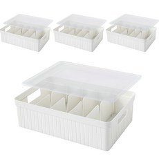 Kanikani襪子內衣寬整理箱, 白色, 4組
