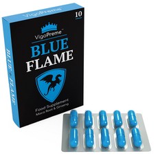 HUMAKEllc [영국] 비고프레미 블루 플레임 즉각 효과 최대 지속 시간 남성 전용 950mg 10캡슐