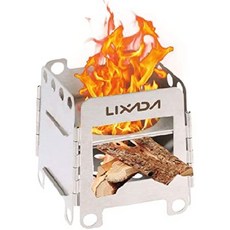 Lixada Camping Stove Wood Burning Stove Portable Stainless Steel Backpacking Stove for Picnic BBQ C, Style2_One Size, Style2