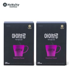 맥널티 아이브루 헤이즐넛향 100T 원두커피 1+1, 1g, 200개, 100개입