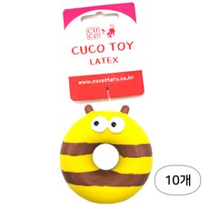  쿠코토이 펫 라텍스 도넛 (허니) 삑삑이, 10개 