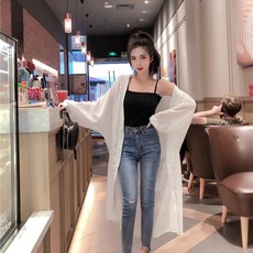 여름로브가디건 루즈핏 쉬폰 롱 가디건 4color