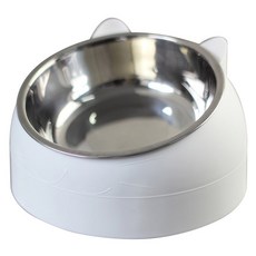 공급기 작은 고양이 스테인레스 강아지 액세서리 먹이 반려동물 용품 개 공급 스틸 그릇, White, 1개