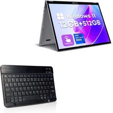 Chuwi MiniBook X N100 2in1 터치스크린 노트북과 호환되는 BoxWave 키보드 10.51인치 SlimKeys 블루투스 통합 명령 휴대용 Jet Black