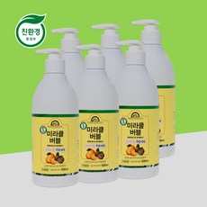 미라클버블 친환경 주방세제 500ml X 6개 친환경인증 고시1종 과일야채 세척가능