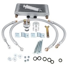 오토바이 엔진 오일 쿨러 냉각 라디에이터 키트 Honda CB 알루미늄 실버 125ml, 1개