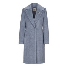 베스띠벨리 [19년신상 여성 코트 70% 할인][무료배송] 알파카 울 블랜딩 심플 브로치 포인트 블루컬러 블루톤 기본 정장