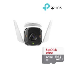 티피링크 TAPO CCTV 가정용 IPC 와이파이 무선 네트워크 스마트 케어 홈캠 C320WS+SD카드 64GB 포함, 1개