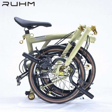 RUHM 7단 접이식 자전거 16인치 미니벨로 11-28T 초경량 크롬 몰리브덴 11.2kg RC7S