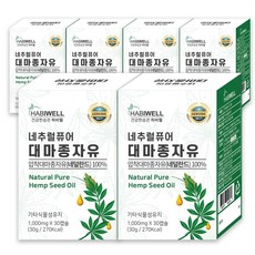 하비웰 네추럴퓨어 유기농 대마종자유 1000mg X 30캡슐, 30정, 6박스