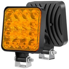 미니 LED 라이트 바 지프 트럭 4X4 자동차 SUV ATV Barra 헤드라이트 오프로드 스포트라이트 48W 12V 24V 4, 2pcs-yellow, 2개