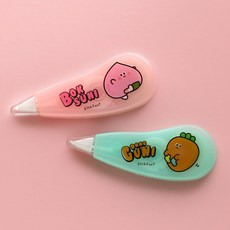 핑크풋 당근수정테이프 1개 랜덤 화이트 복숭아수정테이프 미니수정테이프 신학기 입학선물 사무용