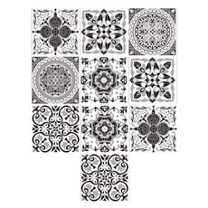 10pcs backsplash 타일 스티커 껍질 스틱 바닥 계단 데칼 방수 이동식 벽 벽화 욕실 주방, 10cm