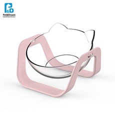 사료안먹는 강아지 각도조절 투명 밥그릇 편한세척, 1개