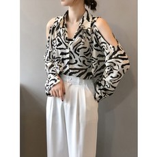 까만고양이 쉬먼 어깨트임 시스루 롱블라우스hi015_m2861