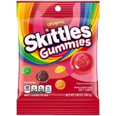 SKITTLES 오리지널 젤리 캔디 164.4g(5.8온스) 백, 164.4g, 1개