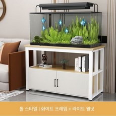 축양장 인테리어 월넛 수조선반 수조 어항 받침대, 화이트