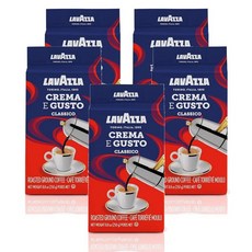 라바짜 크레마 에 구스토 그라운드 커피(8개입) LavAzza Crema e Gusto Ground Coffee, 250g, 5개