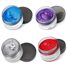 4 Colors Hair Color Wax - 4 in 1 Sliver Blue Purple Pink Red Temporary Hair Color for Party Cospla, Blue+Pink red+Silver+Purple