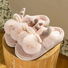 겨울 큐티 홈웨어 통굽 토끼 홈슈즈 털실내화